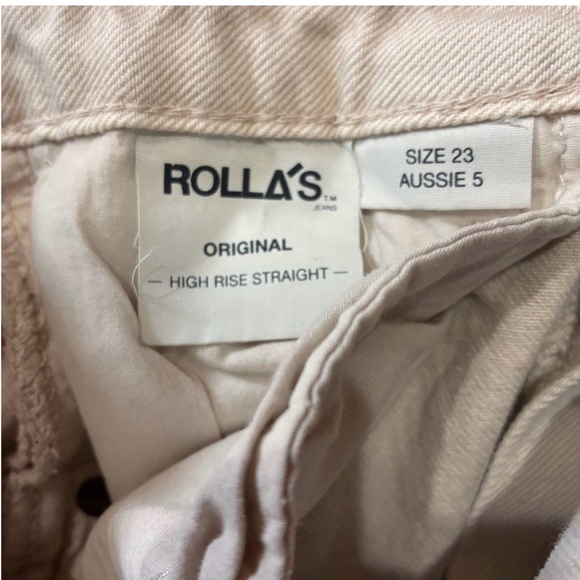 ROLLA'S High Rise Straight Jeans Cream - Picture 6 of 8